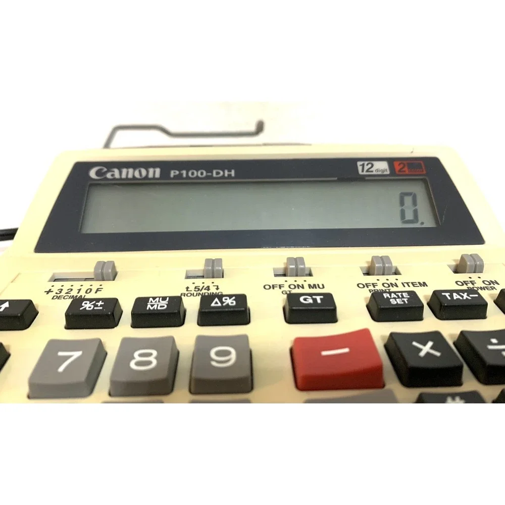 Canon P100-DH II Adding Machine Desk Printing Calculator 12 Digit Display Tested
